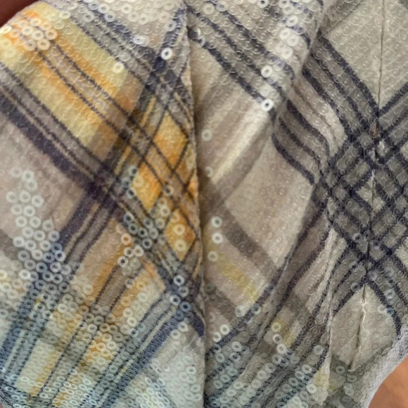 W by Worth Pearl sequin gray and yellow plaid mistress-Size 4 - Picture 7 of 11